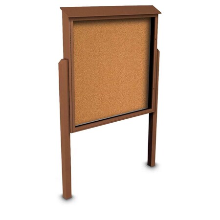 United Visual Products Sliding Door Indoor Enclosed Corkboard, 4 UV9025ACSH4824-WHITE-SURF